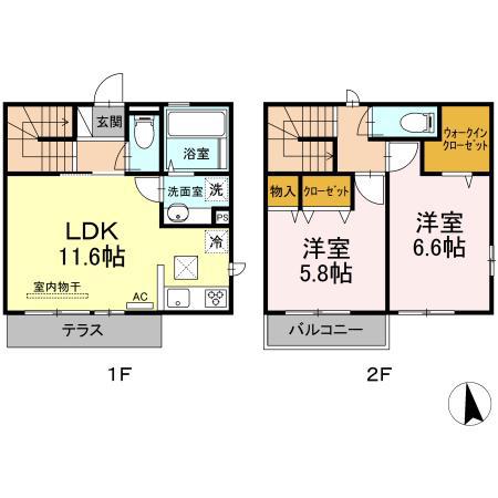 柚子季IIIC(2LDK/1階)の間取り写真