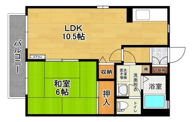 エクセルコートA(1LDK/2階)の間取り写真