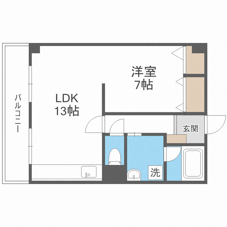 レ・アール牧野(1LDK/2階)の間取り写真
