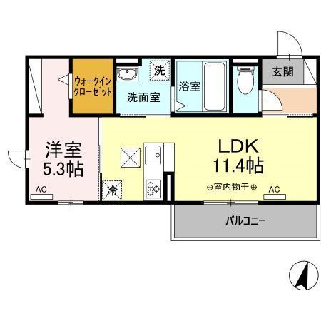 BEAUPORT(1LDK/2階)の間取り写真