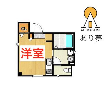 サンライズ横浜(ワンルーム/3階)の間取り写真