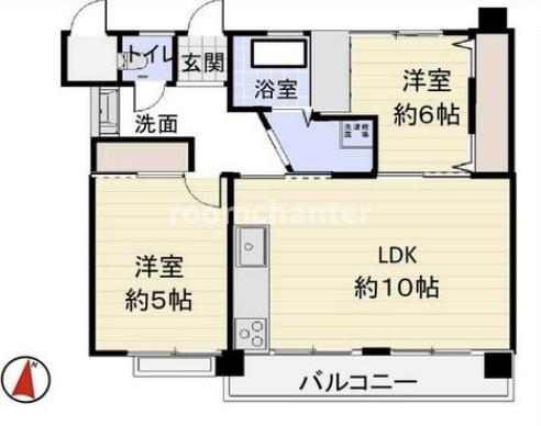汐見台団地(2LDK/3階)の間取り写真