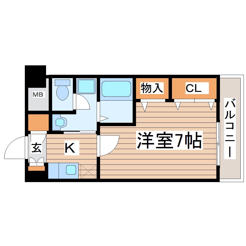 高染VII館(1K/4階)の間取り写真