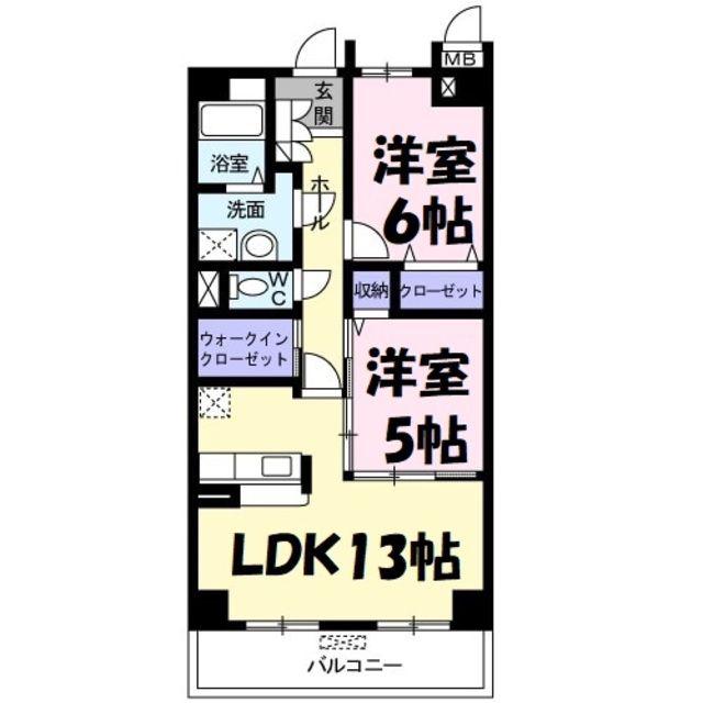 プレジールⅡ(2LDK/3階)の間取り写真