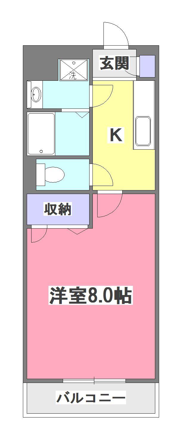 ヴィオラ・コリーヌ(1K/2階)の間取り写真