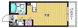 ワザーリングハイツ(ワンルーム/2階)の間取り写真
