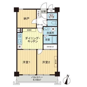 ライオンズマンション初台第2(2SDK/5階)の間取り写真