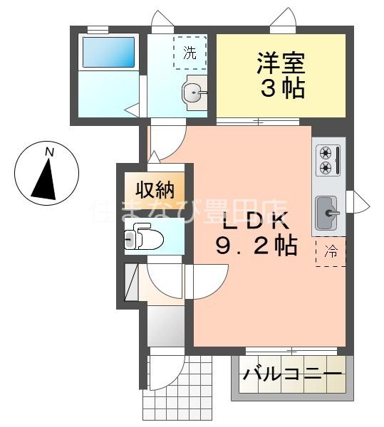 エスペランサI(1LDK/1階)の間取り写真