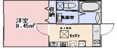 コーラルコート秋津 弐番館(1K/1階)の間取り写真