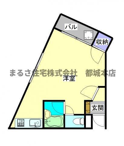 ロワイヤルヒルズ(ワンルーム/2階)の間取り写真