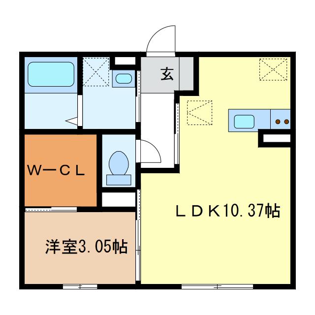 コンフォース コート(1LDK/1階)の間取り写真