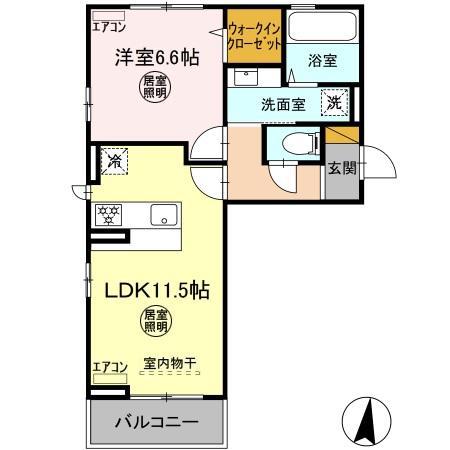 KOCHIA N・S S棟(1LDK/3階)の間取り写真