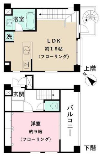 イデールームズ上原(1LDK/2階)の間取り写真