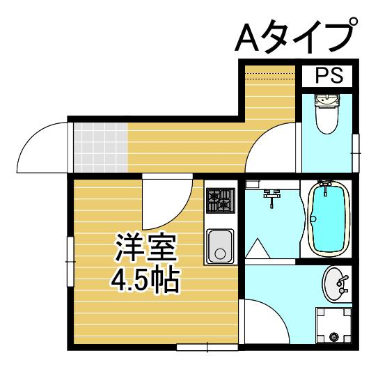 メビウス天下茶屋レジデンスII(ワンルーム/2階)の間取り写真