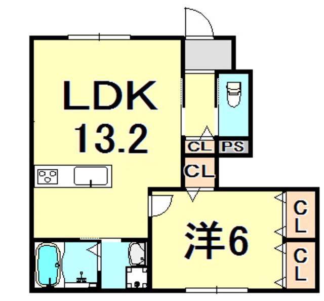 アンジュール(1LDK/1階)の間取り写真