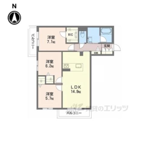 シャーメゾンM―SIX(3LDK/3階)の間取り写真