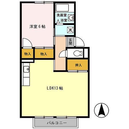 プレジュール翠明(1LDK/1階)の間取り写真