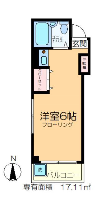 ガーデンハウス(ワンルーム/4階)の間取り写真