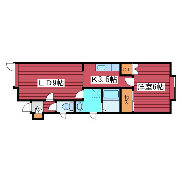 カトレアハイム(1LDK/3階)の間取り写真