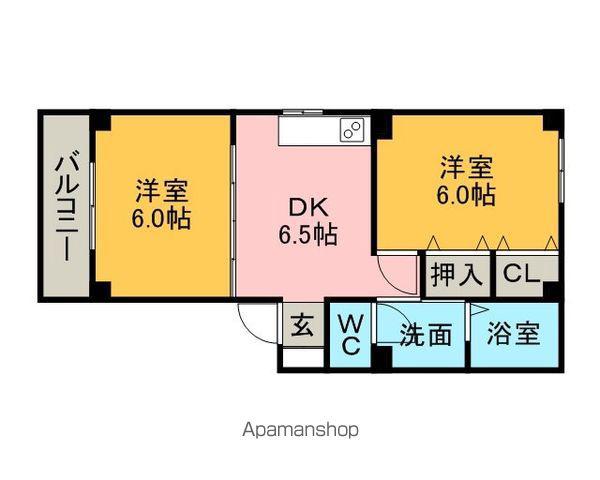 セントラルアネックス(2DK/2階)の間取り写真