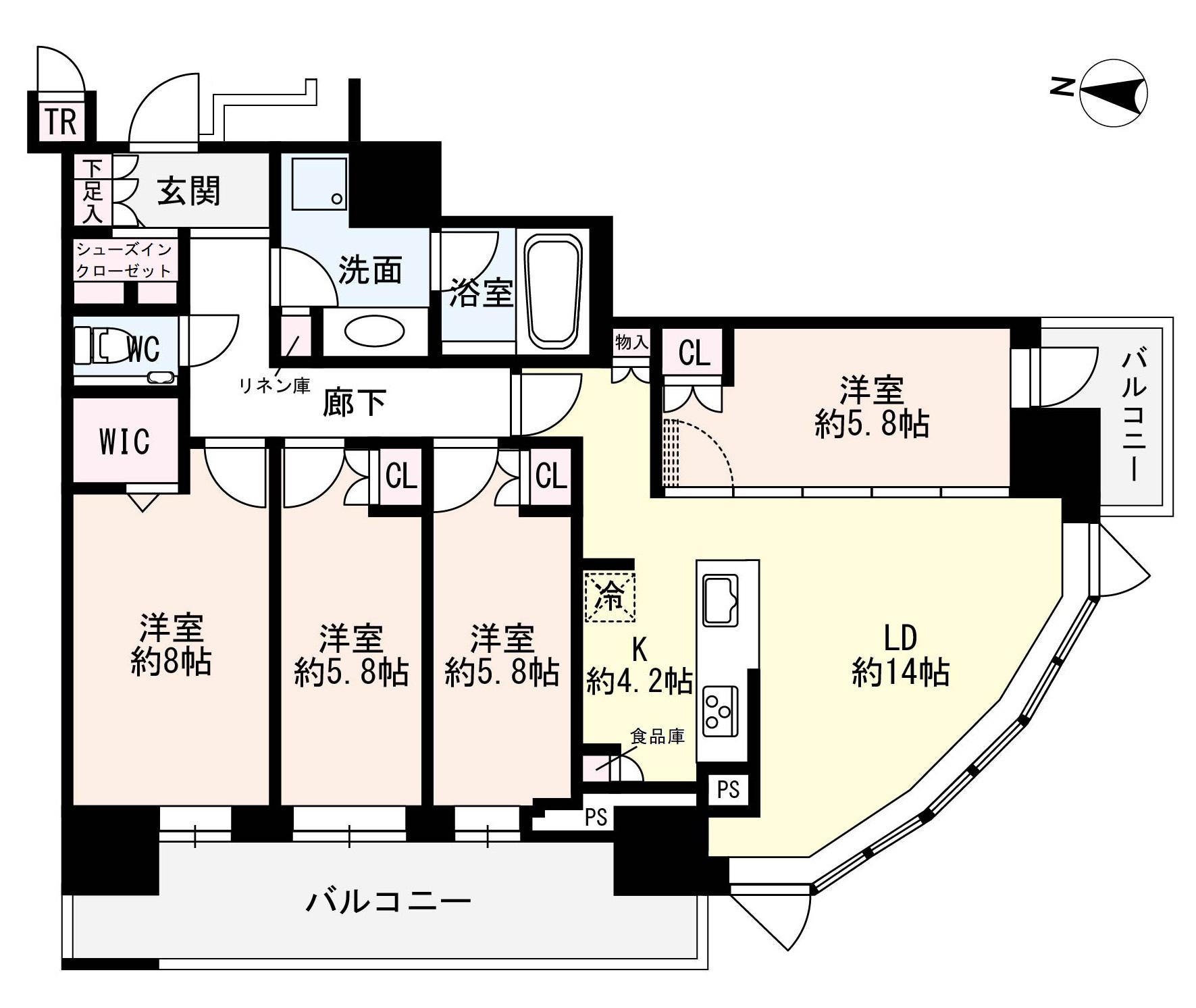 ONE札幌ステーションタワー(4LDK/15階)の間取り写真