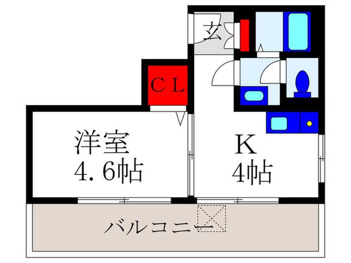 山田ハイツ(1K/4階)の間取り写真