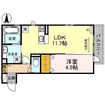 プチアングル(1LDK/1階)の間取り写真