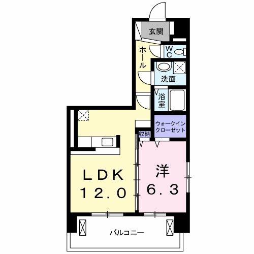 天神 戎 長柄(1LDK/2階)の間取り写真
