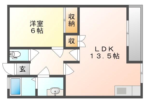メゾン大森III(1LDK/2階)の間取り写真