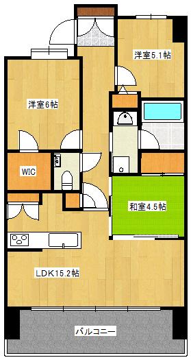 ダイアパレス笹口けやき通(3LDK/6階)の間取り写真