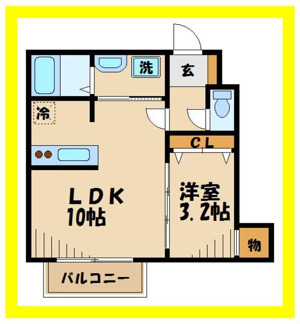アペリア(1LDK/1階)の間取り写真