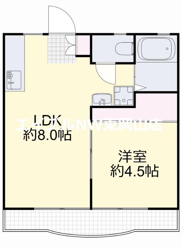 駅前ハイツI(1LDK/2階)の間取り写真