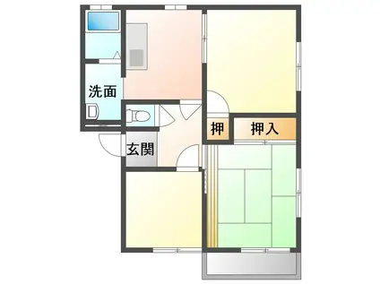 FKハイツ(3DK/1階)の間取り写真