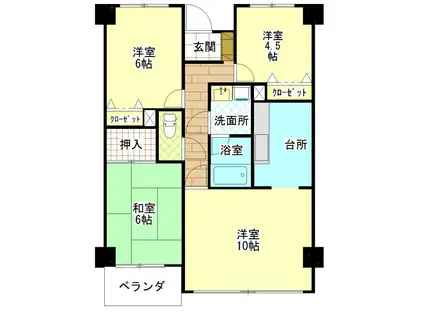 サンコーマンション(3LDK/2階)の間取り写真