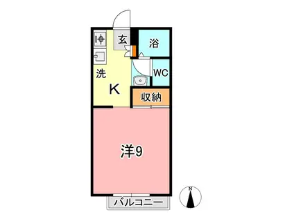 シャルマン三田 B(1K/2階)の間取り写真
