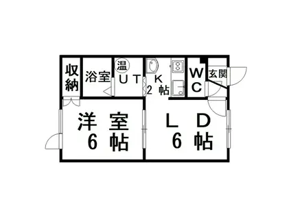 クリア釧路星が浦(1LDK/2階)の間取り写真