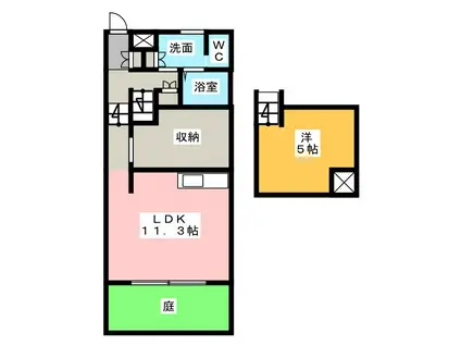 SOLID(1LDK/1階)の間取り写真