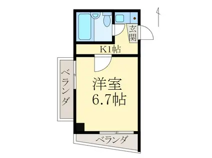 サクラビル(1K/3階)の間取り写真