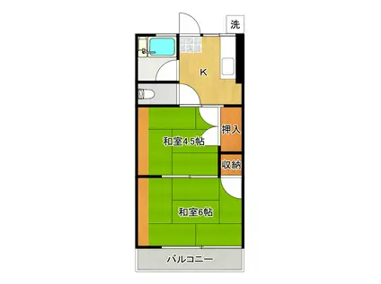 ダイエー聖心苑ハイツ2号館(2K/1階)の間取り写真