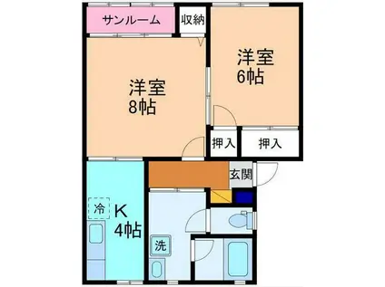 ジャパン(2K/2階)の間取り写真