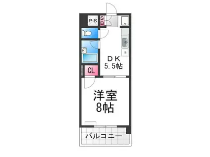 レジデンスパートIV(1DK/1階)の間取り写真