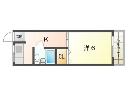 オスカー桜木(1K/1階)の間取り写真