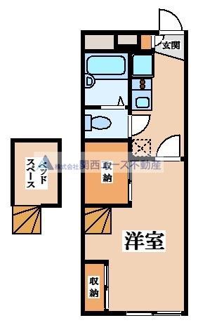 ICHI灰塚テラス(1K/1階)の間取り写真