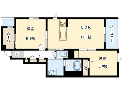 メゾン ドゥ パルクII(2LDK/3階)の間取り写真