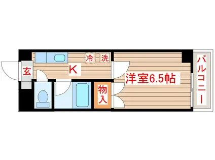 アルカディア二日町(1K/3階)の間取り写真