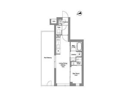 ORME COURT YOTSUYA(1LDK/4階)の間取り写真