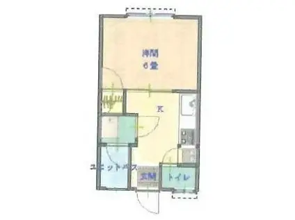 ポポラーレ大田(1DK/1階)の間取り写真