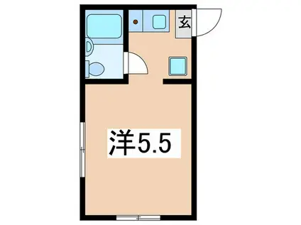 ホワイトキャビン高舟(ワンルーム/2階)の間取り写真