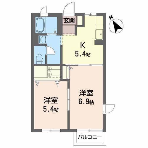 ライフステージ松園(2K/1階)の間取り写真