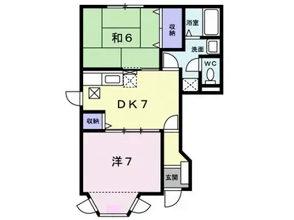 グリーンコート西館B(2DK/1階)の間取り写真